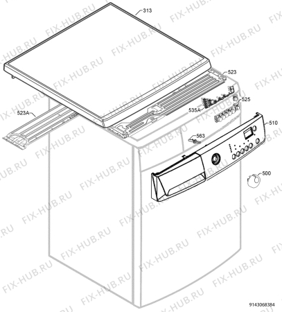 Взрыв-схема стиральной машины Zanussi ZWF1223 - Схема узла Command panel 037